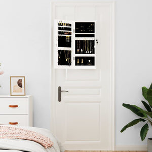 Schmuckschrank mit Spiegel zur Wandmontage, Weiß