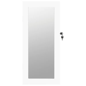 Schmuckschrank mit Spiegel zur Wandmontage, Weiß