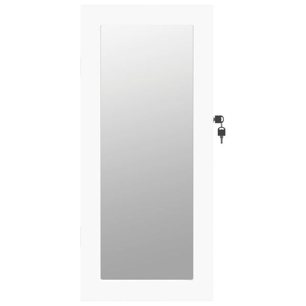 Schmuckschrank mit Spiegel zur Wandmontage, Weiß