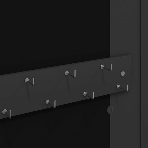 Schmuckschrank mit Spiegel zur Wandmontage, Schwarz