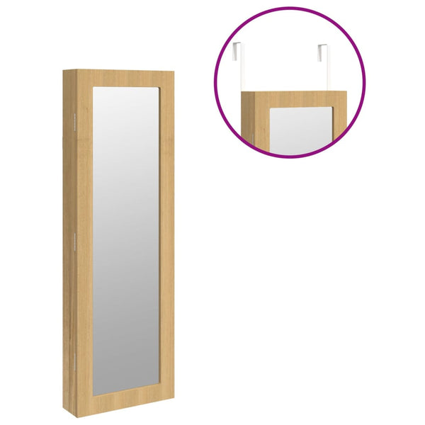 Wandmontage Schmuckschrank mit Spiegel 30x8,5x90 cm