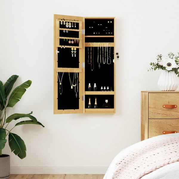 Wandmontage Schmuckschrank mit Spiegel 30x8,5x90 cm