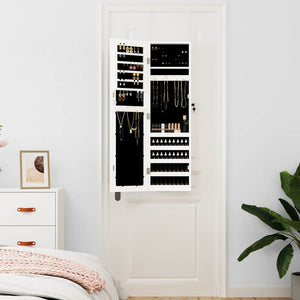 Schmuckschrank mit Spiegel zur Wandmontage, Weiß