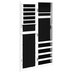 Schmuckschrank mit Spiegel zur Wandmontage, Weiß