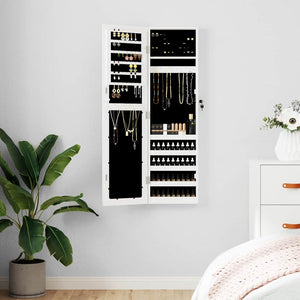 Schmuckschrank mit Spiegel zur Wandmontage, Weiß