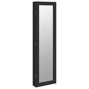 Schmuckschrank mit Spiegel zur Wandmontage Schwarz