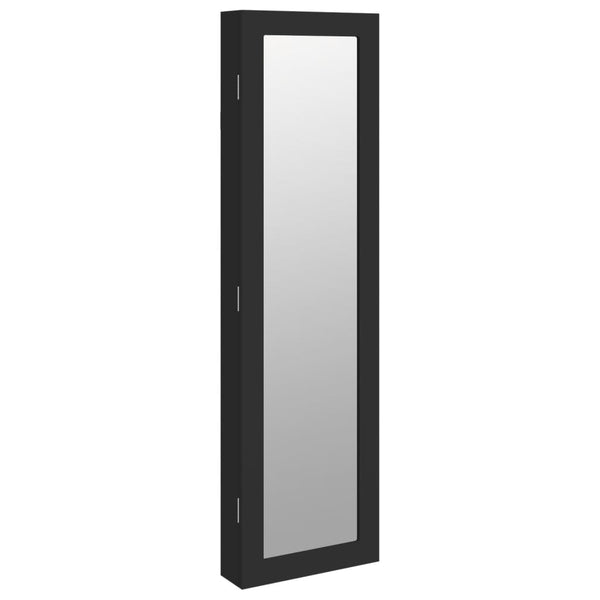 Schmuckschrank mit Spiegel zur Wandmontage Schwarz
