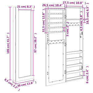 Wandmontage Schmuckschrank mit Spiegel