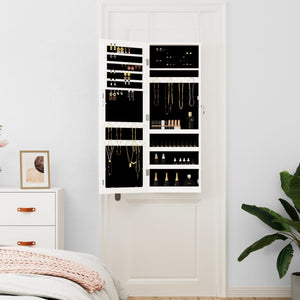 Schmuckschrank mit Spiegel zur Wandmontage, Weiß