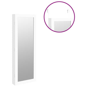 Schmuckschrank mit Spiegel zur Wandmontage, Weiß