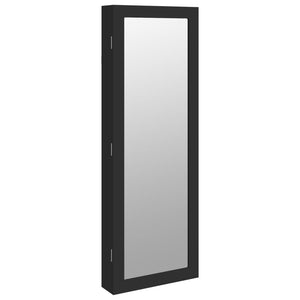 Schmuckschrank mit Spiegel zur Wandmontage, Schwarz