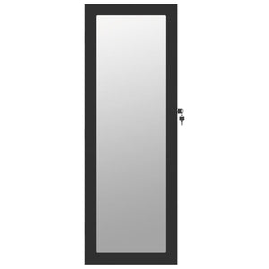 Schmuckschrank mit Spiegel zur Wandmontage, Schwarz
