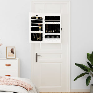 Schmuckschrank mit Spiegel zur Wandmontage, Weiß