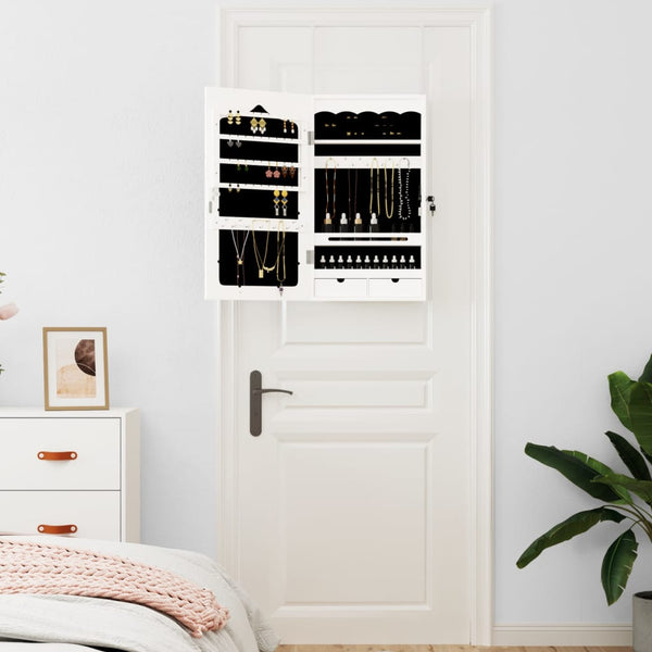 Schmuckschrank mit Spiegel zur Wandmontage, Weiß