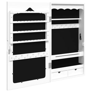 Schmuckschrank mit Spiegel zur Wandmontage, Weiß
