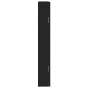 Schmuckschrank mit Spiegel zur Wandmontage, Schwarz