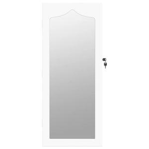 Wandmontage Schmuckschrank mit Spiegel Weiß
