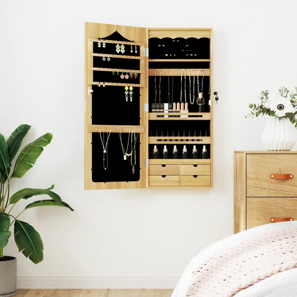 Wandmontage Schmuckschrank mit Spiegel 90cm