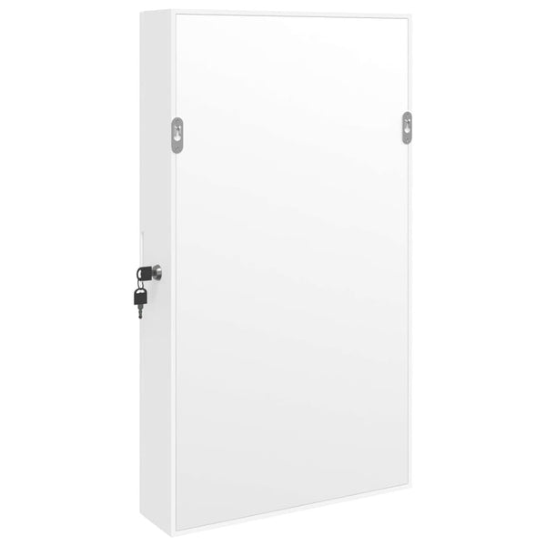 Spiegel-Schmuckschrank mit LED Wandmontage Weiß