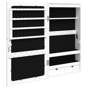 Spiegel-Schmuckschrank mit LED Wandmontage Weiß