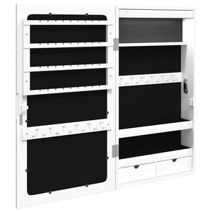 Spiegel-Schmuckschrank mit LED Wandmontage Weiß