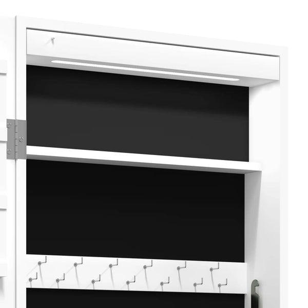 Spiegel-Schmuckschrank mit LED Wandmontage Weiß