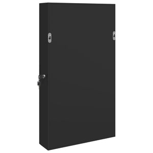 Spiegel-Schmuckschrank mit LED Wandmontage Schwarz
