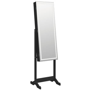 Schmuckschrank mit Spiegel & LED Schwarz