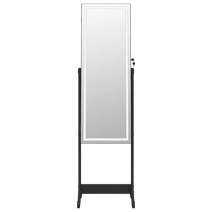 Schmuckschrank mit Spiegel & LED Schwarz