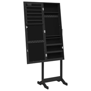 Schmuckschrank mit Spiegel & LED Schwarz