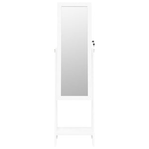 Schmuckschrank mit Spiegel & LED Weiß