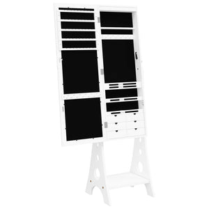 Schmuckschrank mit Spiegel & LED Weiß