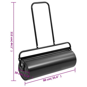 Garten-Rasenwalze zum Schieben Schwarz 63 L Eisen und Stahl