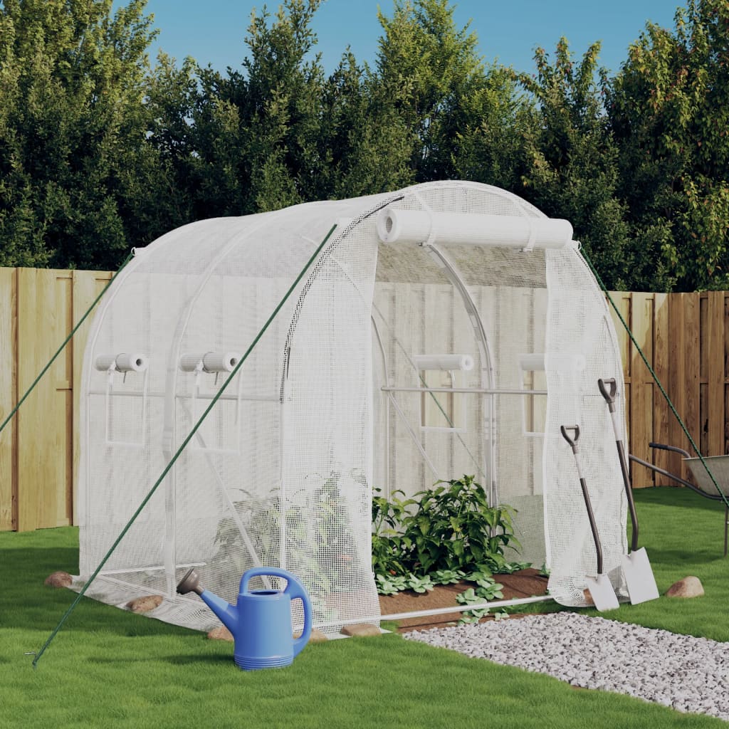 Serre vidaXL avec cadre en acier Blanc 4 m² 2x2x2 m