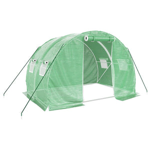 Serre vidaXL avec structure en acier vert 6 m² 3x2x2 m