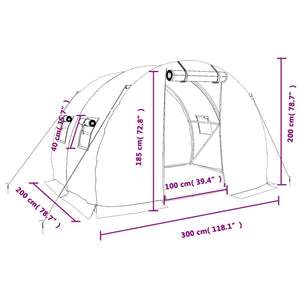 Serre vidaXL avec structure en acier vert 6 m² 3x2x2 m