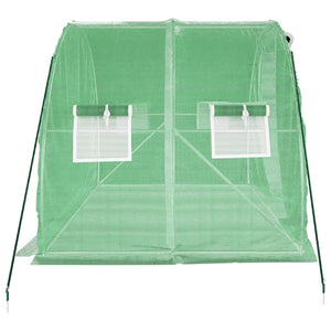 Serre vidaXL avec structure en acier vert 6 m² 3x2x2 m