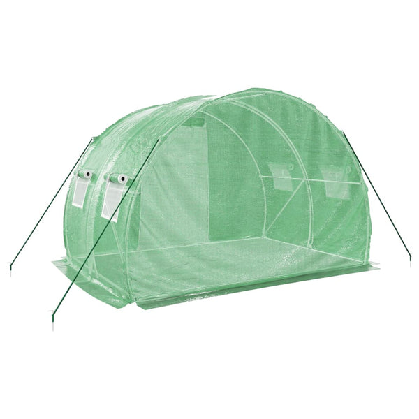 Serre vidaXL avec structure en acier vert 6 m² 3x2x2 m