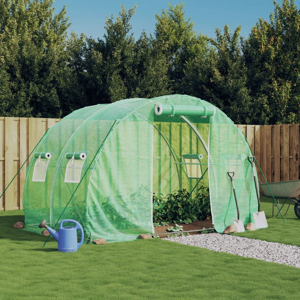 Serre vidaXL avec structure en acier vert 6 m² 3x2x2 m