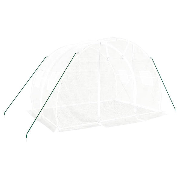 Gewächshaus Stahlrahmen Weiß 6 m²