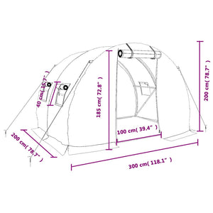 Gewächshaus Stahlrahmen Weiß 6 m²