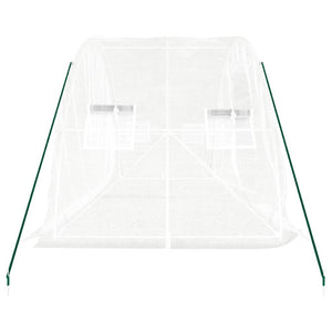 Gewächshaus Stahlrahmen Weiß 10 m²