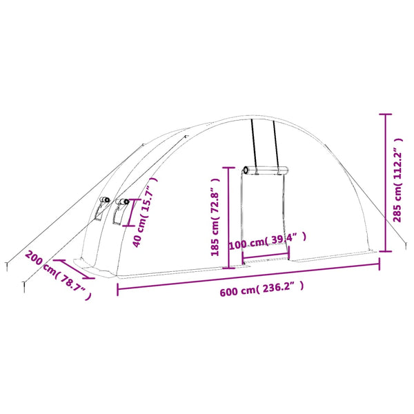 Stahlrahmen Gewächshaus Grün 12 m²