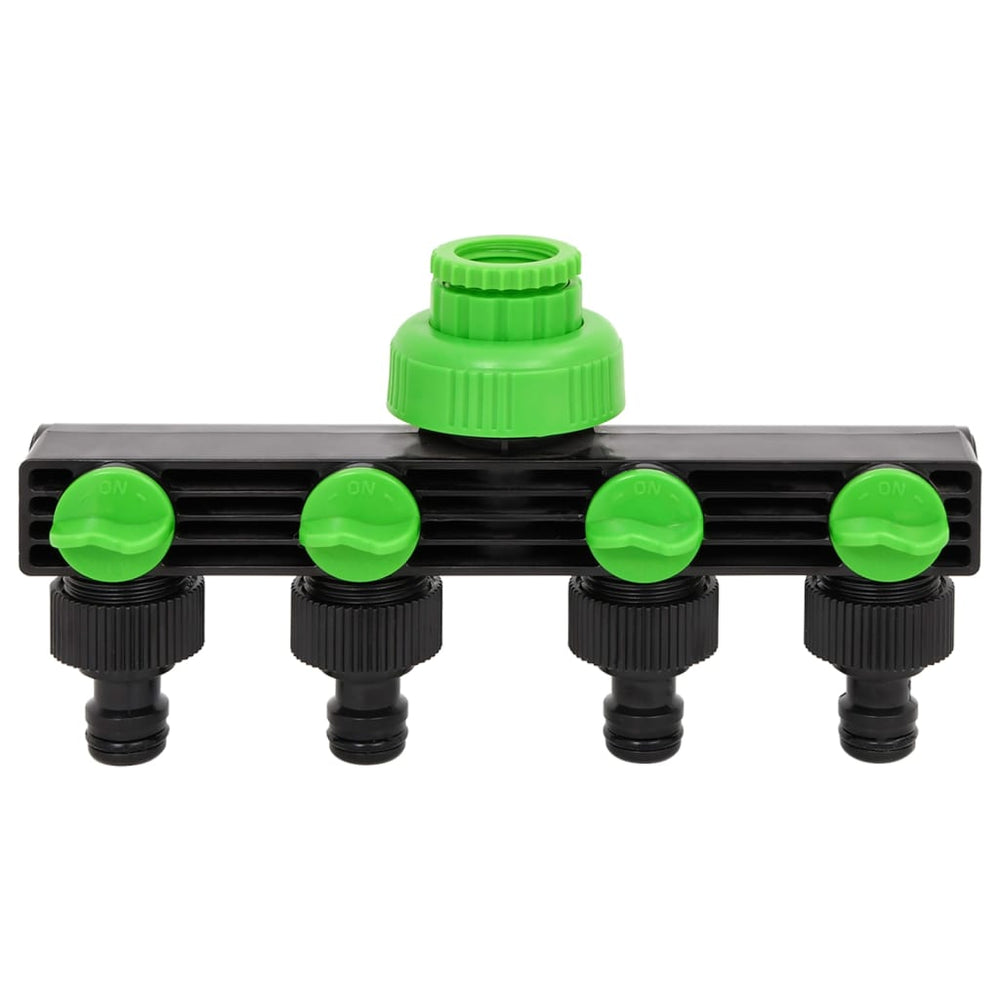vidaXL Connecteur de robinet 4 voies vert et noir 19,5x6x11 cm ABS et PP