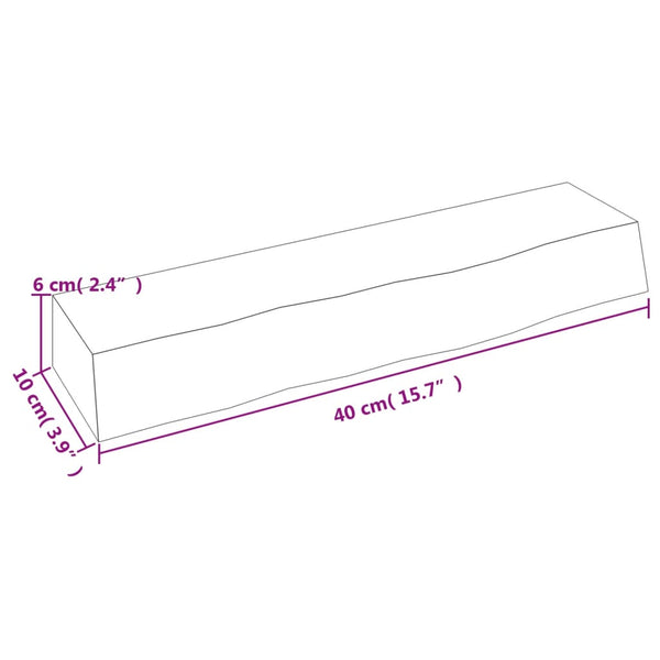 Wandregal Eiche Massivholz 40x10 cm