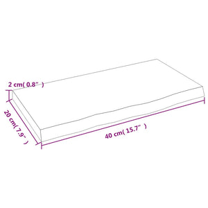 Wandregal Eiche Massivholz 40x20 cm