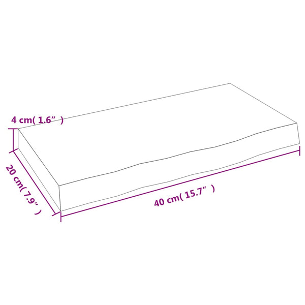 Wandregal Eiche Massivholz 40x20 cm