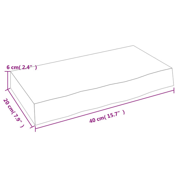 vidaXL Étagère Murale 40x20x6 cm Chêne Massif Non Traité