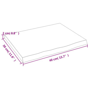 Wandregal Eiche Massivholz 40x30 cm