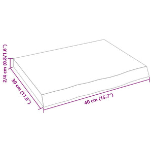 Wandregal Eiche Massivholz 40x30 cm